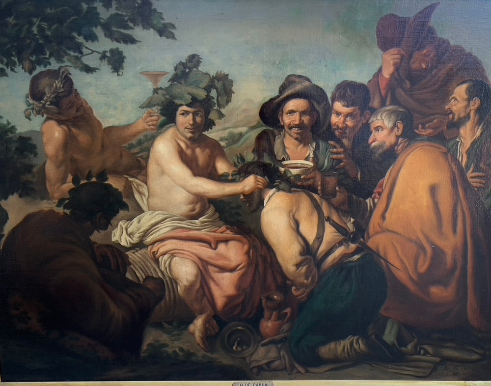 THE TRIUMPH OF BACCHUS AFTER VELAZQUES OIL ON CANVAS